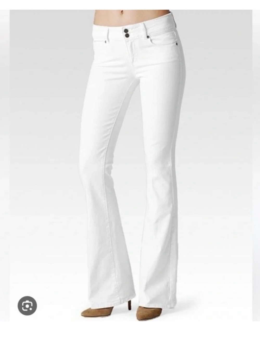 PAIGE White Flare Jeans - Clean High-Rise Silhouette